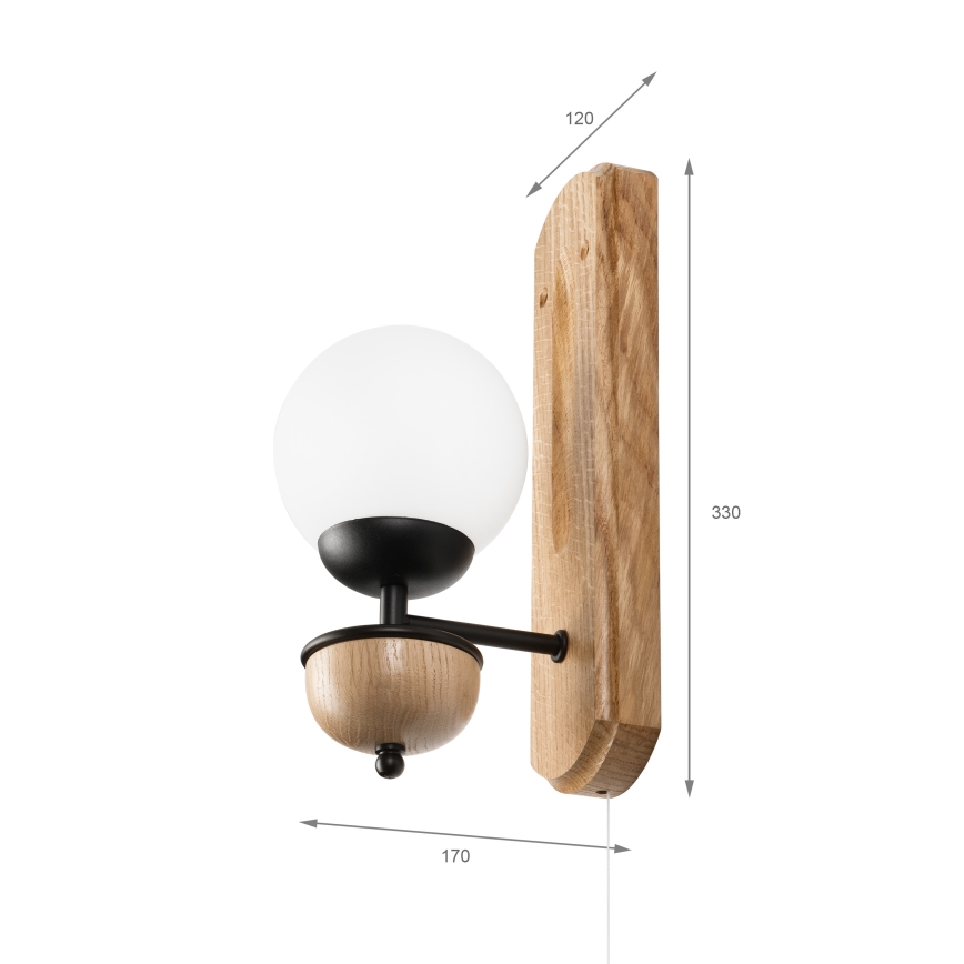 Brilagi - Sienas lampa COTTAGE 1xG9/40W/230V ozols/balta