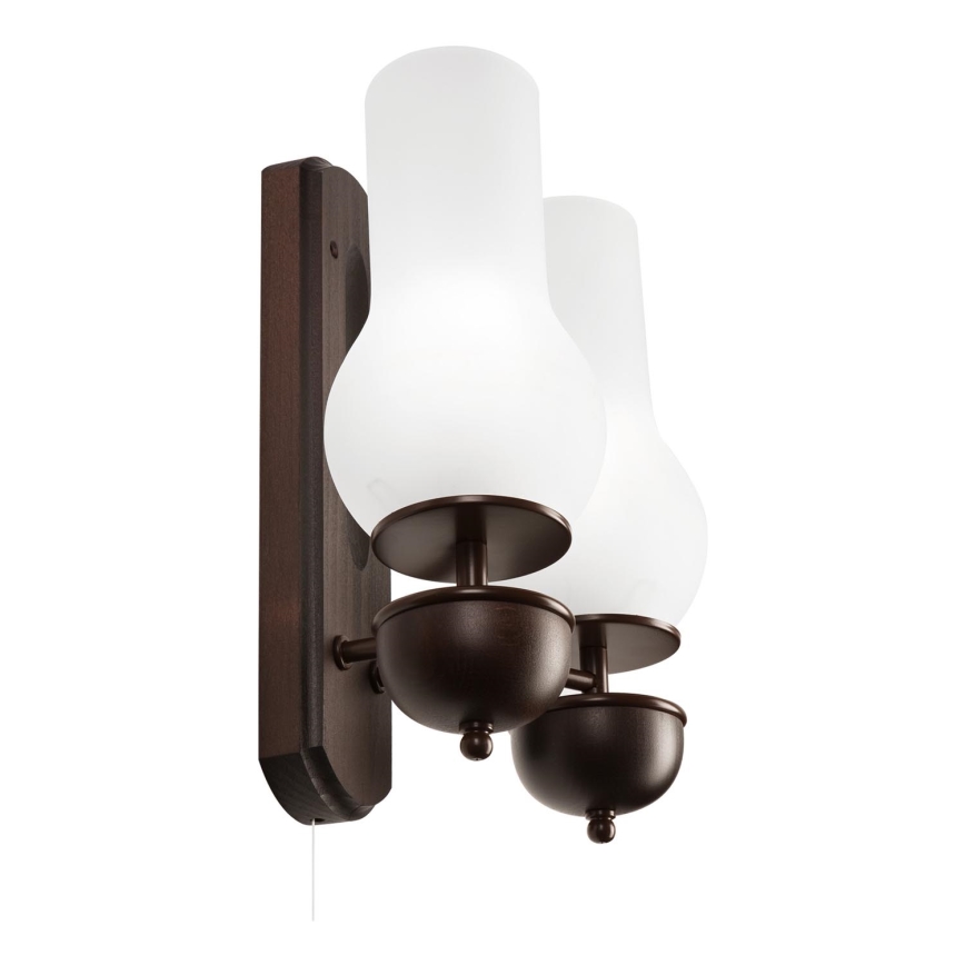 Brilagi - Sienas lampa COTTAGE 2xE14/40W/230V dižskābardis/balta
