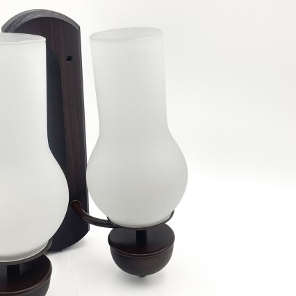 Brilagi - Sienas lampa COTTAGE 2xE14/40W/230V dižskābardis/balta