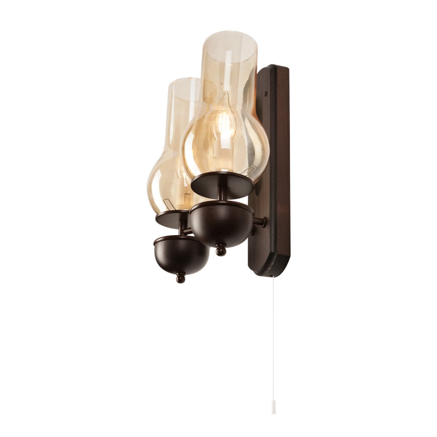 Brilagi - Sienas lampa COTTAGE 2xE14/40W/230V dižskābardis/brūna