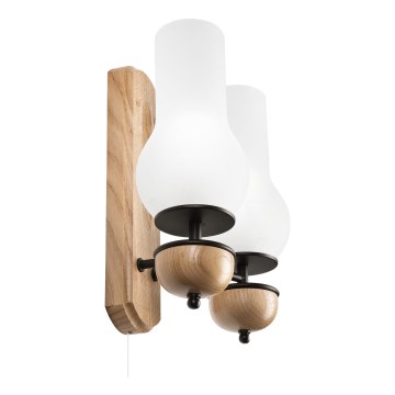 Brilagi - Sienas lampa COTTAGE 2xE14/40W/230V ozols/balta