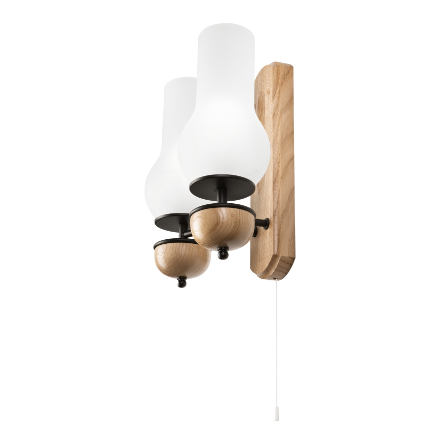 Brilagi - Sienas lampa COTTAGE 2xE14/40W/230V ozols/balta