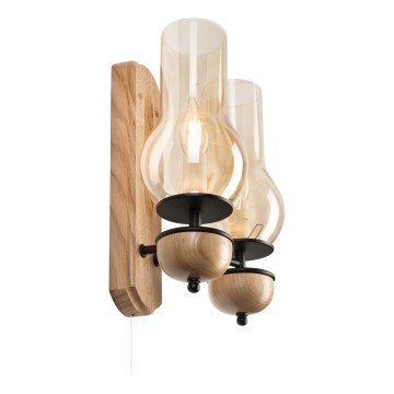 Brilagi - Sienas lampa COTTAGE 2xE14/40W/230V ozols/brūna