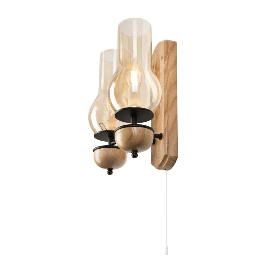 Brilagi - Sienas lampa COTTAGE 2xE14/40W/230V ozols/brūna