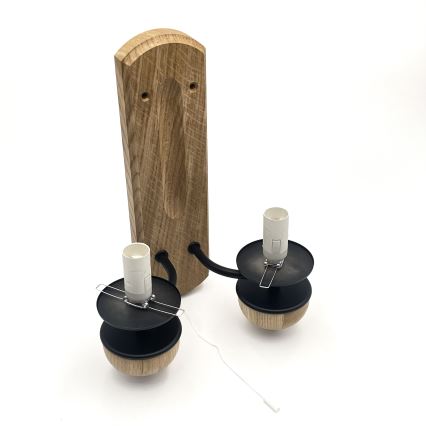 Brilagi - Sienas lampa COTTAGE 2xE14/40W/230V ozols/brūna