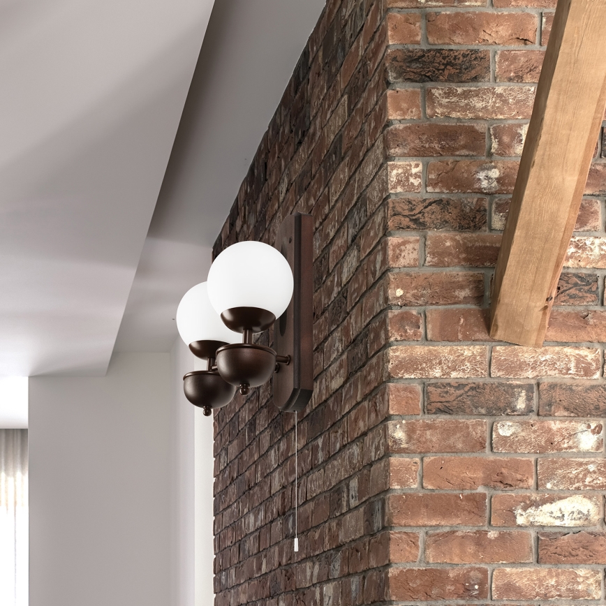 Brilagi - Sienas lampa COTTAGE 2xG9/40W/230V dižskābardis/balta