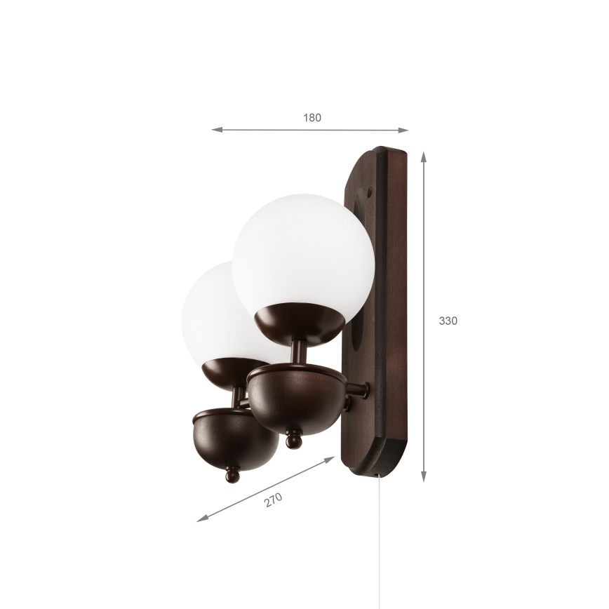 Brilagi - Sienas lampa COTTAGE 2xG9/40W/230V dižskābardis/balta