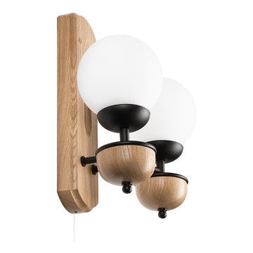 Brilagi - Sienas lampa COTTAGE 2xG9/40W/230V ozols/balta