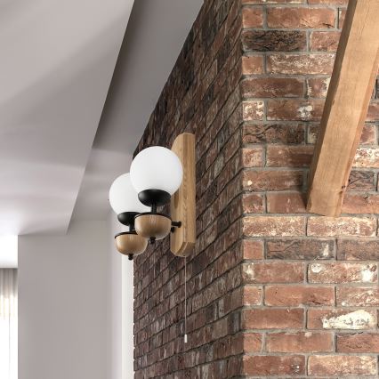 Brilagi - Sienas lampa COTTAGE 2xG9/40W/230V ozols/balta