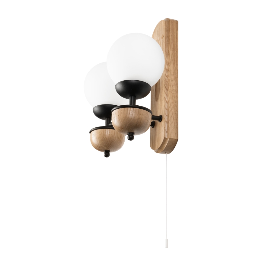 Brilagi - Sienas lampa COTTAGE 2xG9/40W/230V ozols/balta