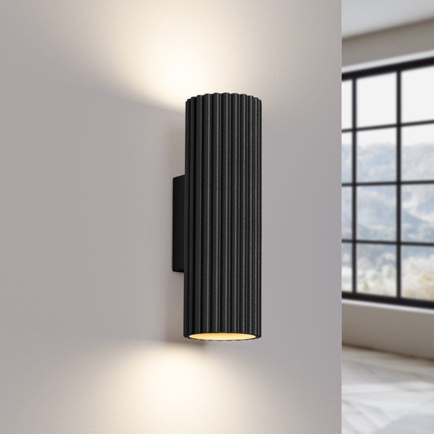 Brilagi - Sienas lampa CRESTO 2xGU10/10W/230V 20 cm melna