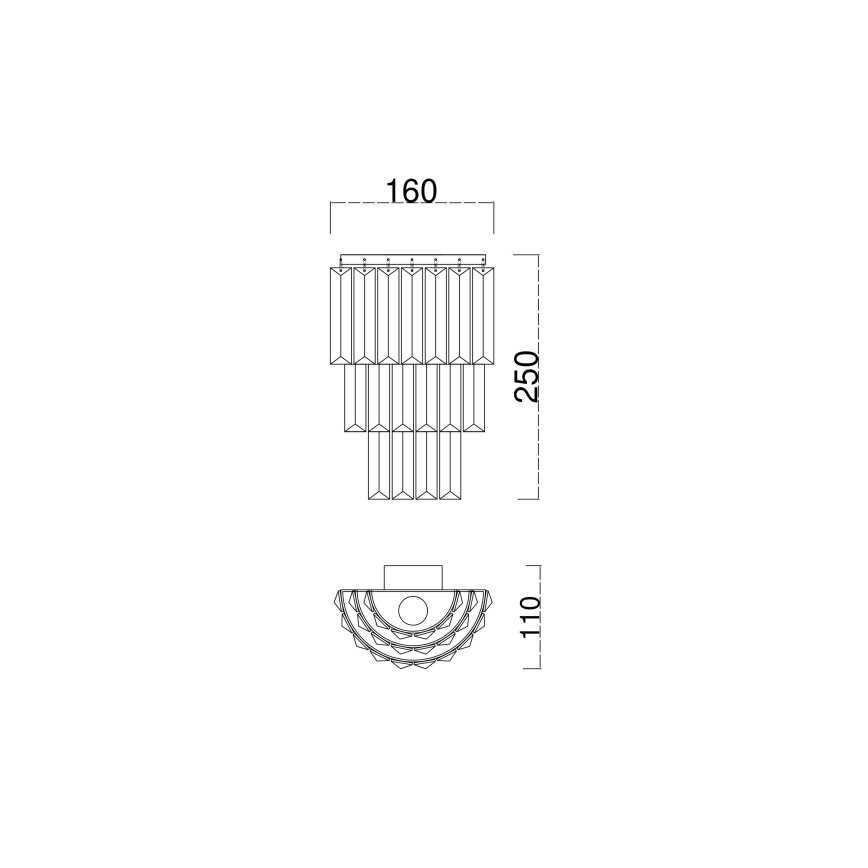 Brilagi - Sienas lampa CRYSTAL 1xE14/60W/230V spīdīgi hromēts