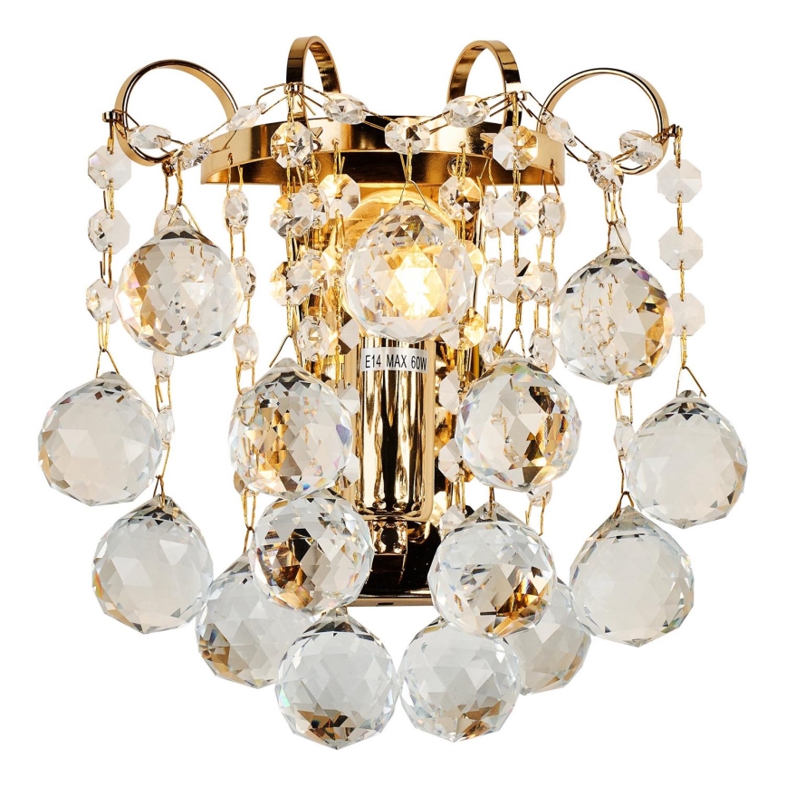 Brilagi - Sienas lampa CRYSTAL 1xE14/60W/230V zelta