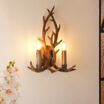 BRILAGI - Sienas lampa DEER 2xE14/10W/230V ar ragiem