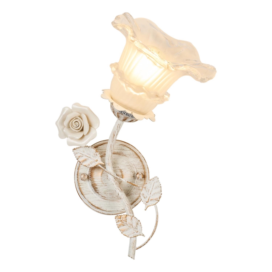 Brilagi - Sienas lampa FLORA 1xE14/60W/230V krēmkrāsa/patina