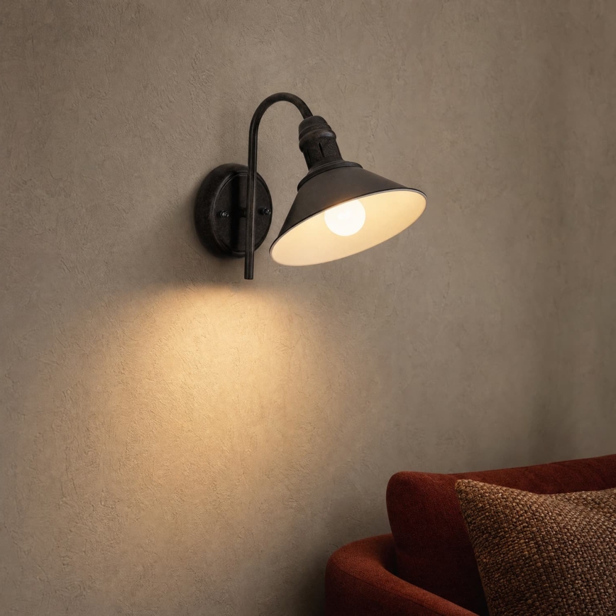 BRILAGI - Sienas lampa FORGE 1xE27/60W/230V melna