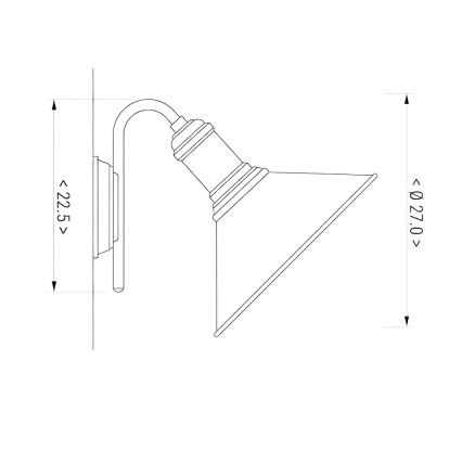 BRILAGI - Sienas lampa FORGE 1xE27/60W/230V melna