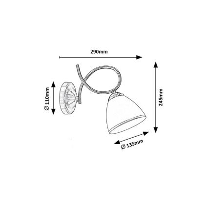 Brilagi - Sienas lampa FRED 1xE27/60W/230V bronzas krāsā