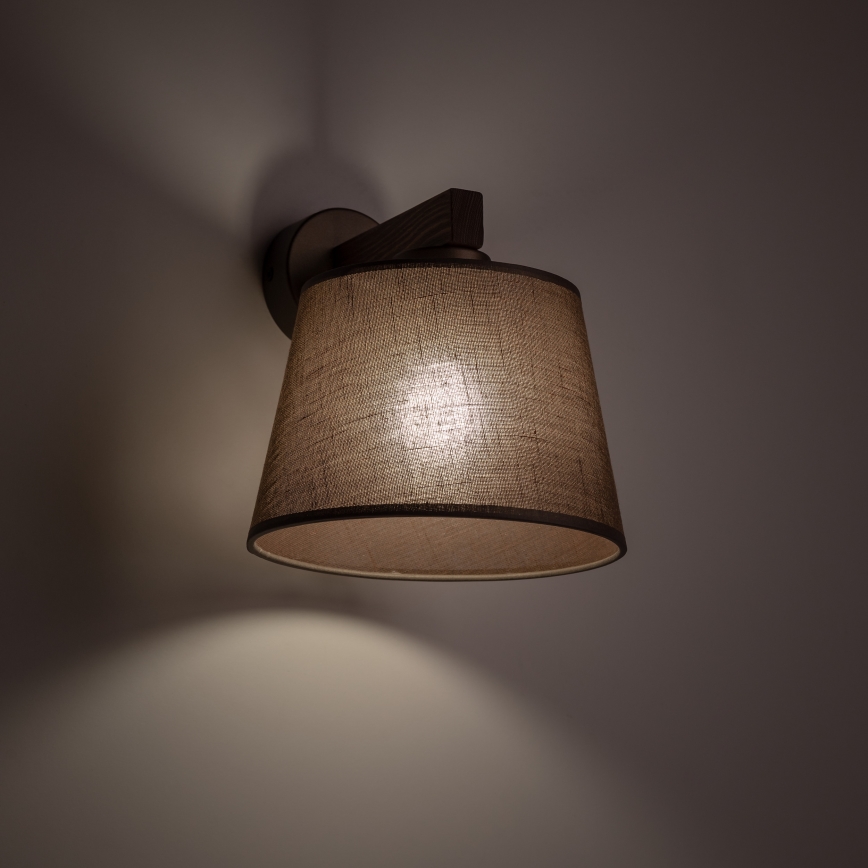 Brilagi - Sienas lampa LATTE 1xE27/60W/230V priede/brūna