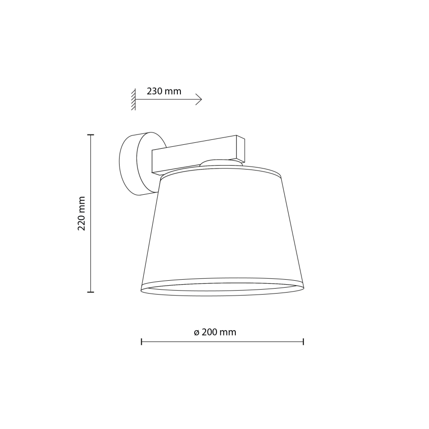 Brilagi - Sienas lampa LATTE SABIA 1xE27/60W/230V priede/balta