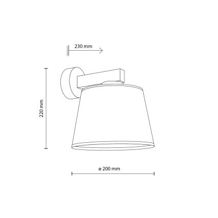Brilagi - Sienas lampa LATTE SABIA 1xE27/60W/230V priede/bēša