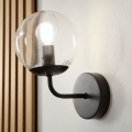 Brilagi - Sienas lampa MALIVA 1xE14/15W/230V melna/caurspīdīga
