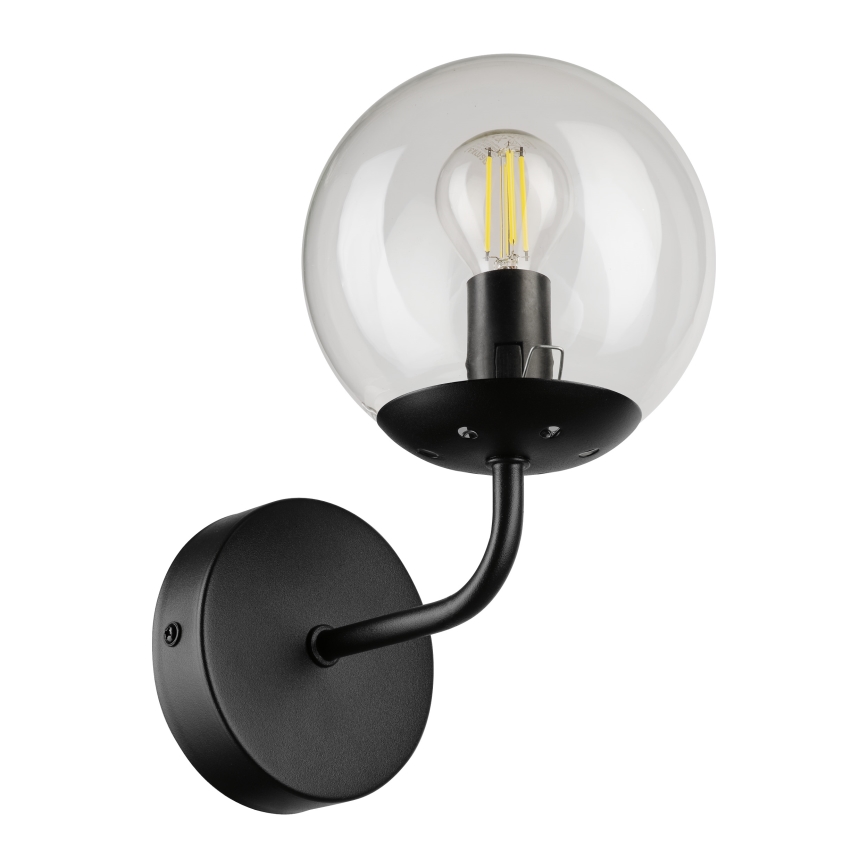 Brilagi - Sienas lampa MALIVA 1xE14/15W/230V melna/caurspīdīga