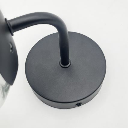 Brilagi - Sienas lampa MALIVA 1xE14/15W/230V melna/caurspīdīga