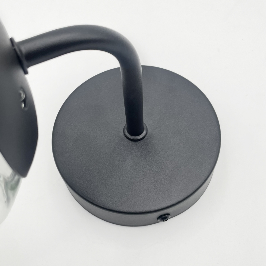 Brilagi - Sienas lampa MALIVA 1xE14/15W/230V melna/caurspīdīga