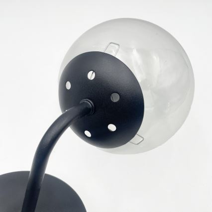 Brilagi - Sienas lampa MALIVA 1xE14/15W/230V melna/caurspīdīga