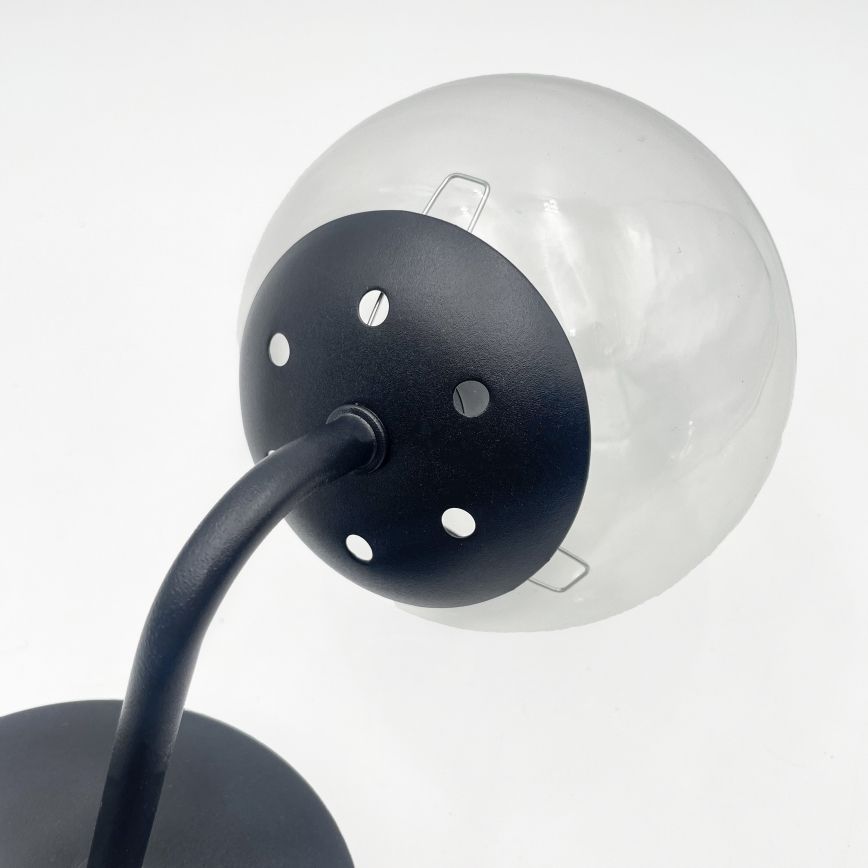 Brilagi - Sienas lampa MALIVA 1xE14/15W/230V melna/caurspīdīga