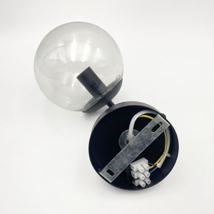 Brilagi - Sienas lampa MALIVA 1xE14/15W/230V melna/caurspīdīga