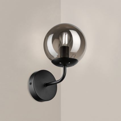 Brilagi - Sienas lampa MALIVA 1xE14/15W/230V melna/dūmakaina