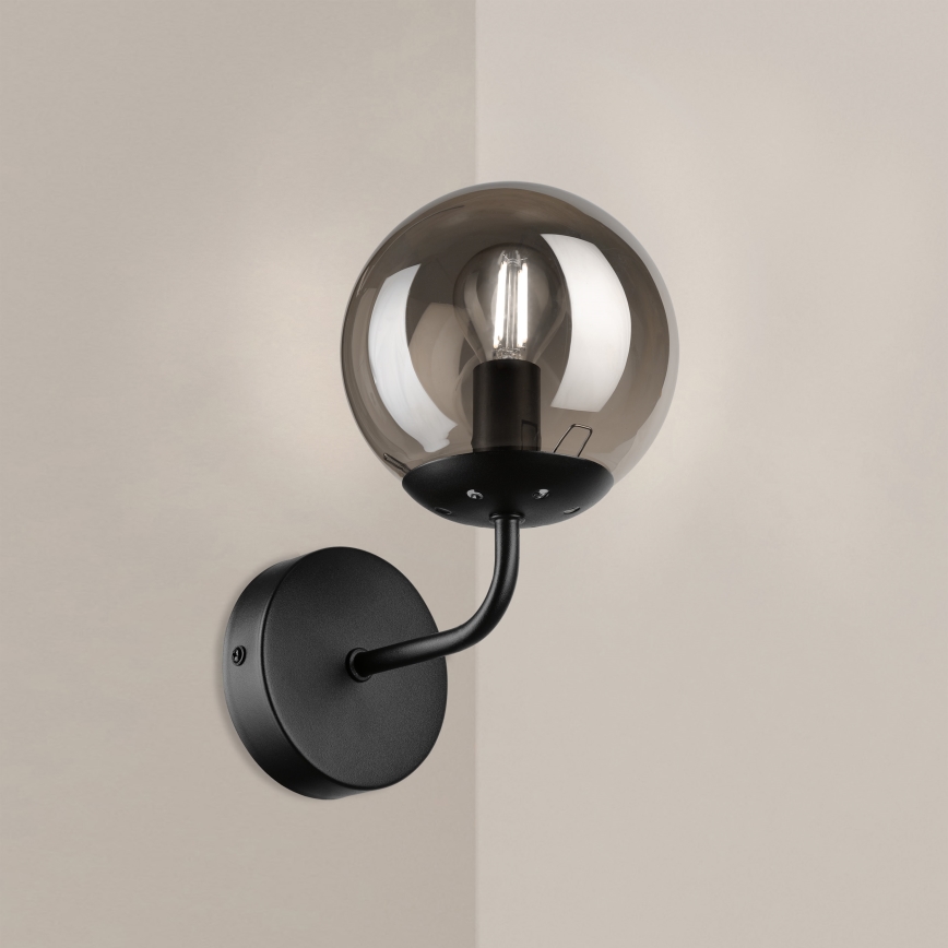 Brilagi - Sienas lampa MALIVA 1xE14/15W/230V melna/dūmakaina