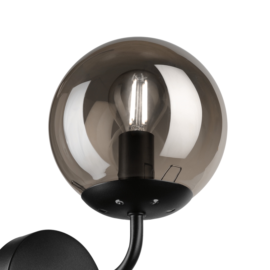 Brilagi - Sienas lampa MALIVA 1xE14/15W/230V melna/dūmakaina