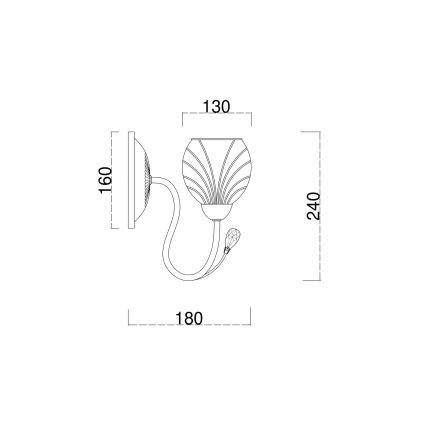 Brilagi - Sienas lampa MEGAPOLIS 1xE14/60W/230V zelta