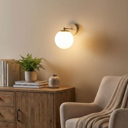 Brilagi - Sienas lampa MILO ECRU 1xE27/60W/230V bēša/zeltaina