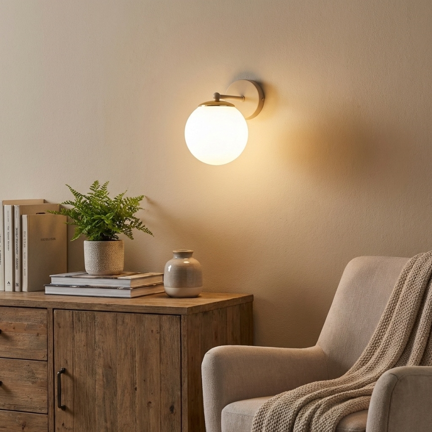 Brilagi - Sienas lampa MILO ECRU 1xE27/60W/230V bēša/zeltaina
