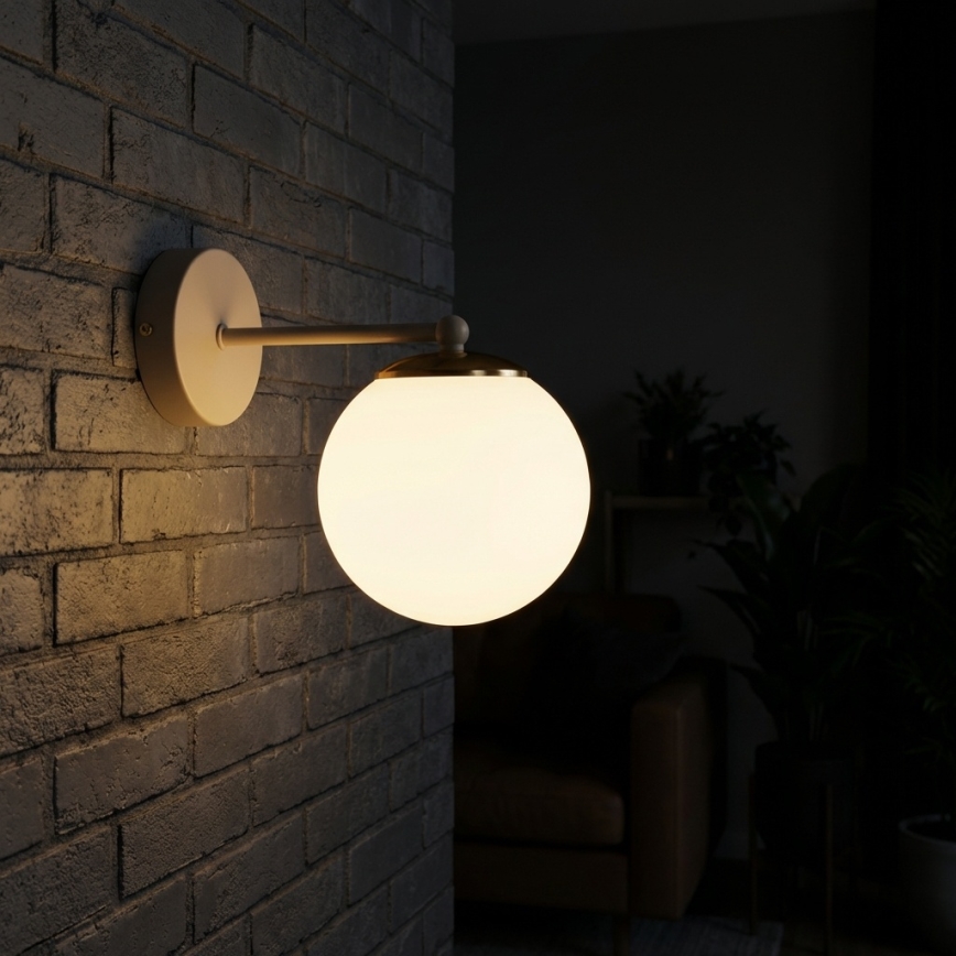 Brilagi - Sienas lampa MILO ECRU 1xE27/60W/230V bēša/zeltaina