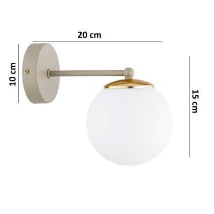 Brilagi - Sienas lampa MILO ECRU 1xE27/60W/230V bēša/zeltaina