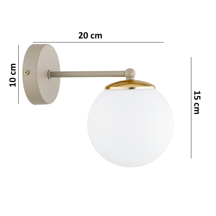 Brilagi - Sienas lampa MILO ECRU 1xE27/60W/230V bēša/zeltaina