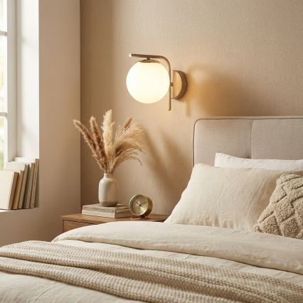 Brilagi - Sienas lampa MILO ECRU 1xE27/60W/230V bēša/zeltaina