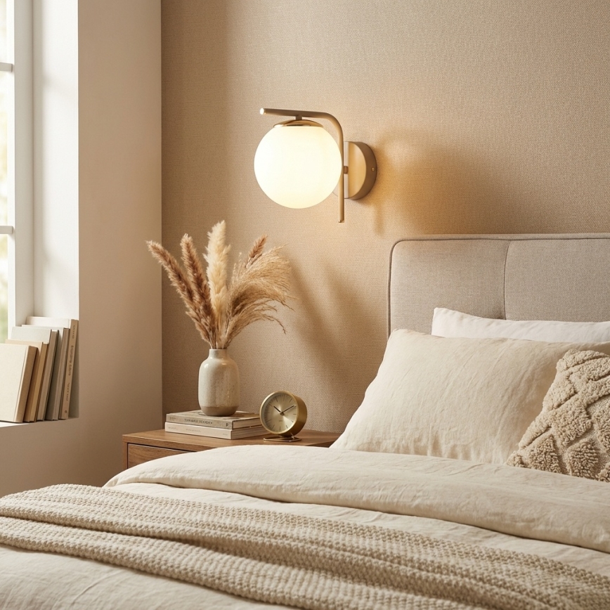 Brilagi - Sienas lampa MILO ECRU 1xE27/60W/230V bēša/zeltaina
