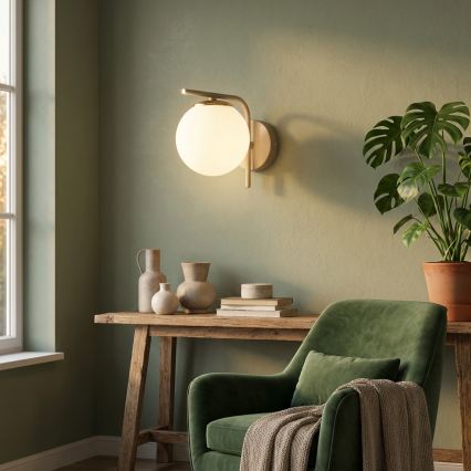 Brilagi - Sienas lampa MILO ECRU 1xE27/60W/230V bēša/zeltaina