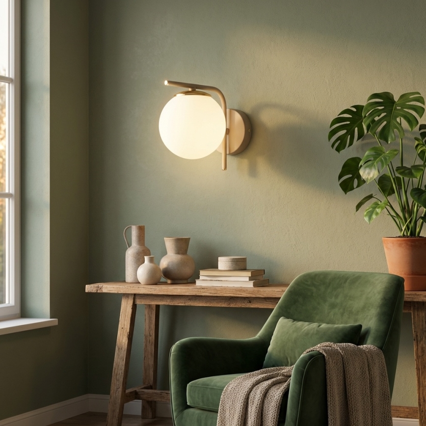 Brilagi - Sienas lampa MILO ECRU 1xE27/60W/230V bēša/zeltaina