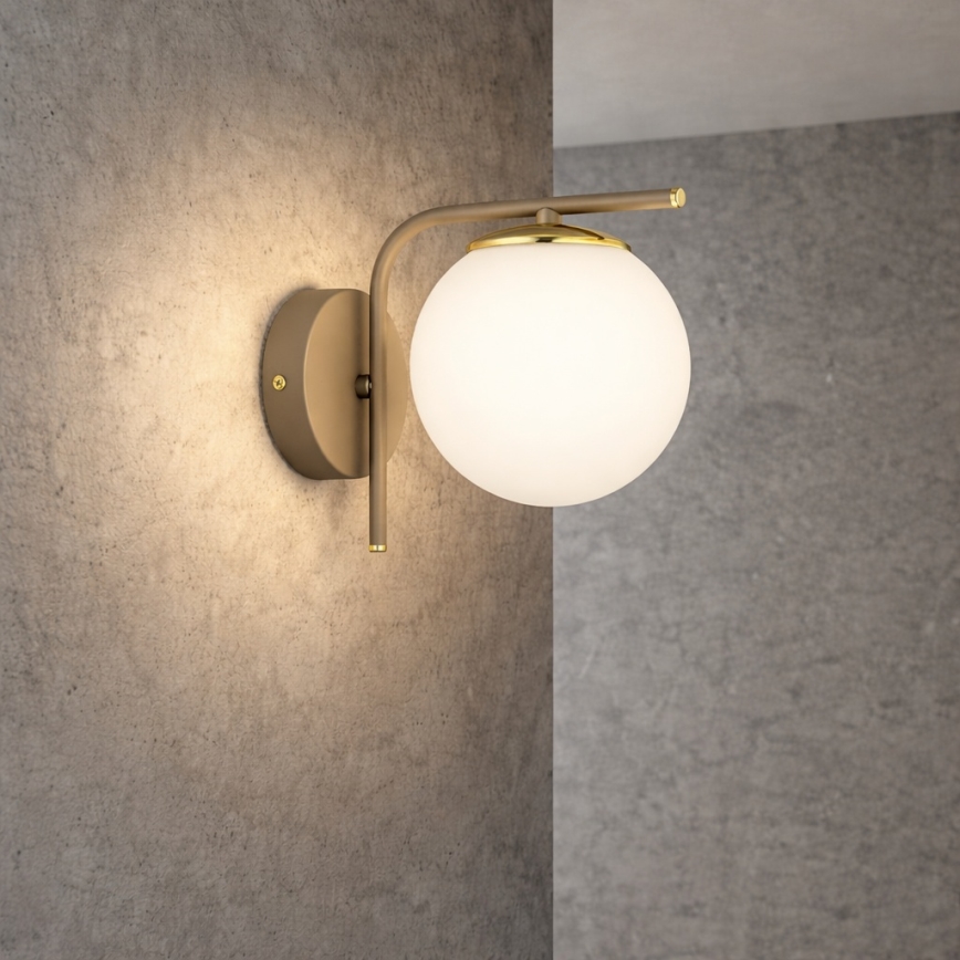 Brilagi - Sienas lampa MILO ECRU 1xE27/60W/230V bēša/zeltaina