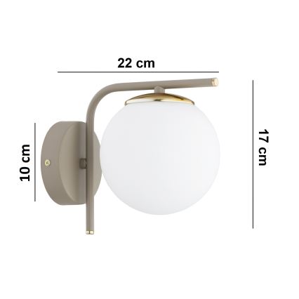 Brilagi - Sienas lampa MILO ECRU 1xE27/60W/230V bēša/zeltaina