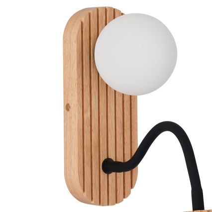 Brilagi - Sienas lampa MODERN WOOD 1xG9/5W/230V + 1xGU10/8W kaučuka koks