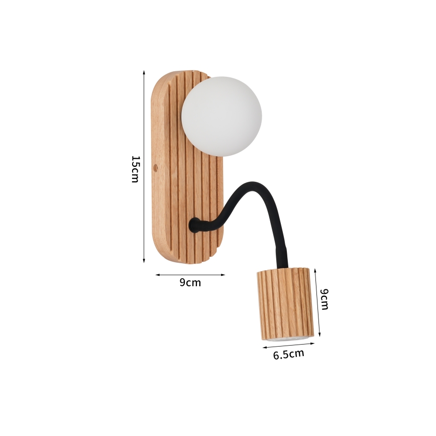 Brilagi - Sienas lampa MODERN WOOD 1xG9/5W/230V + 1xGU10/8W kaučuka koks