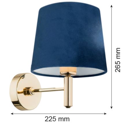 Brilagi - Sienas lampa MONTE 1xE27/15W/230V zila/zelta